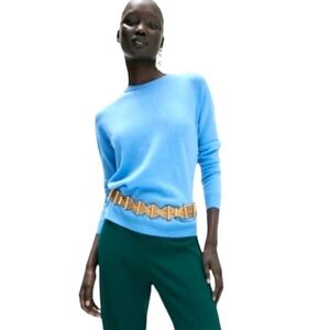 ZARA Heavy Gold Statement Chain Belt OS